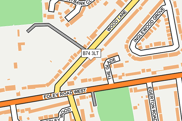 B74 3LT map - OS OpenMap – Local (Ordnance Survey)
