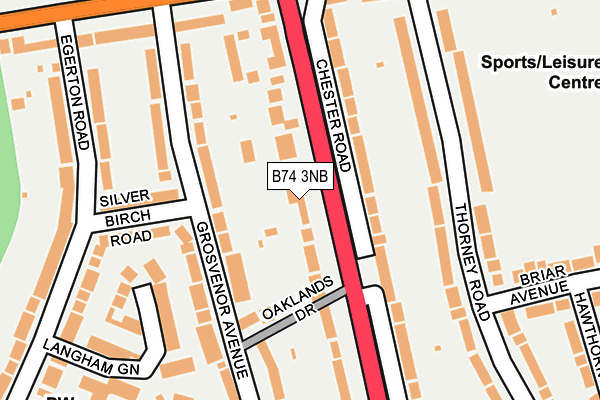 B74 3NB map - OS OpenMap – Local (Ordnance Survey)