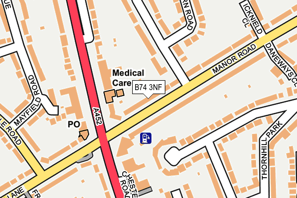 B74 3NF map - OS OpenMap – Local (Ordnance Survey)