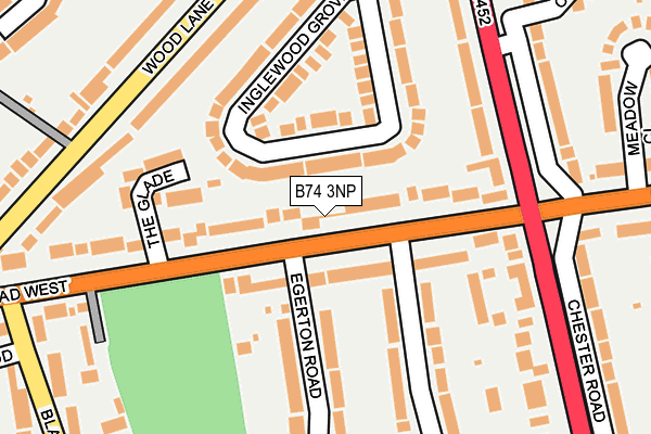 B74 3NP map - OS OpenMap – Local (Ordnance Survey)
