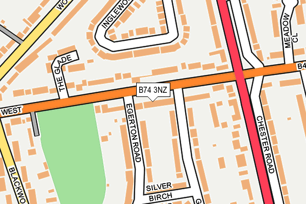 B74 3NZ map - OS OpenMap – Local (Ordnance Survey)