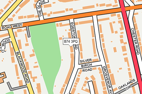 B74 3PQ map - OS OpenMap – Local (Ordnance Survey)