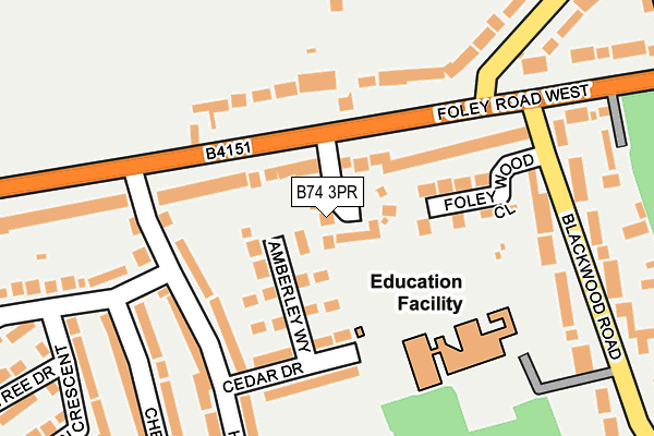 B74 3PR map - OS OpenMap – Local (Ordnance Survey)