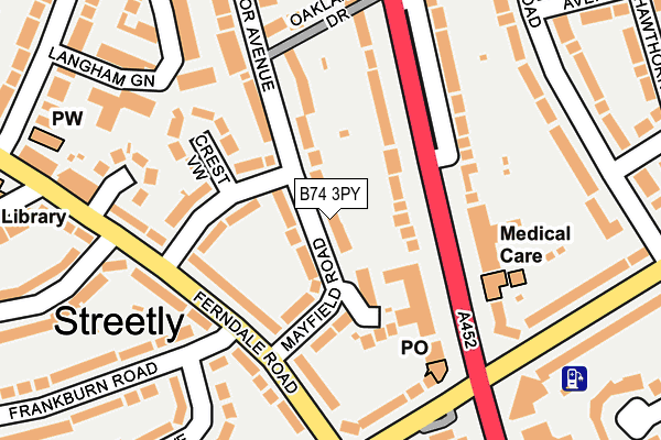 B74 3PY map - OS OpenMap – Local (Ordnance Survey)