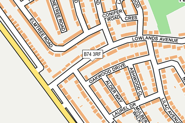 B74 3RF map - OS OpenMap – Local (Ordnance Survey)