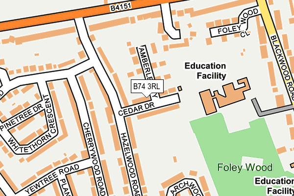 B74 3RL map - OS OpenMap – Local (Ordnance Survey)