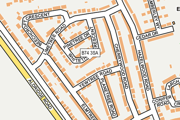 B74 3SA map - OS OpenMap – Local (Ordnance Survey)
