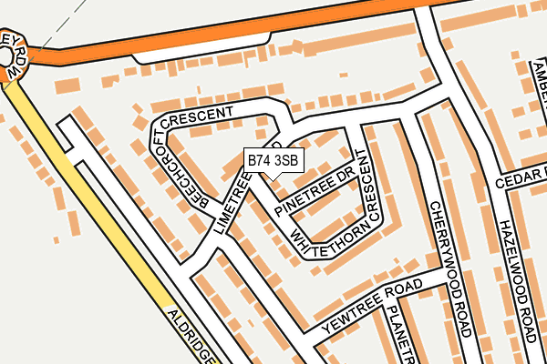 B74 3SB map - OS OpenMap – Local (Ordnance Survey)