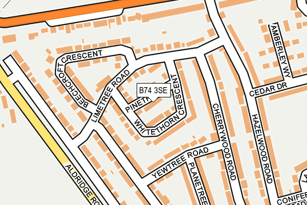 B74 3SE map - OS OpenMap – Local (Ordnance Survey)
