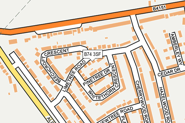 B74 3SF map - OS OpenMap – Local (Ordnance Survey)