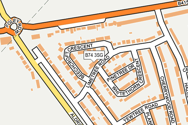 B74 3SG map - OS OpenMap – Local (Ordnance Survey)