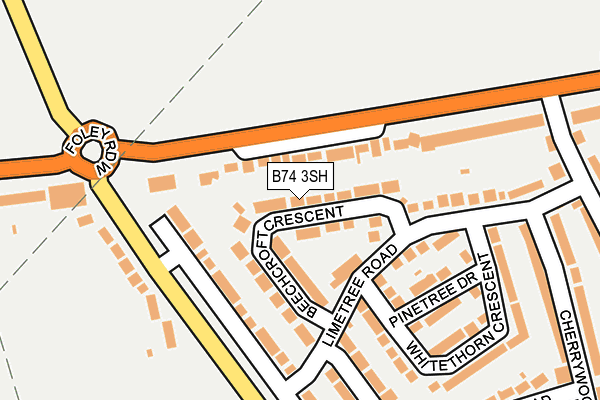 B74 3SH map - OS OpenMap – Local (Ordnance Survey)