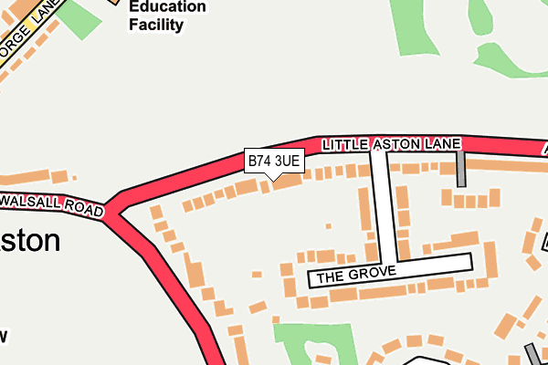 B74 3UE map - OS OpenMap – Local (Ordnance Survey)