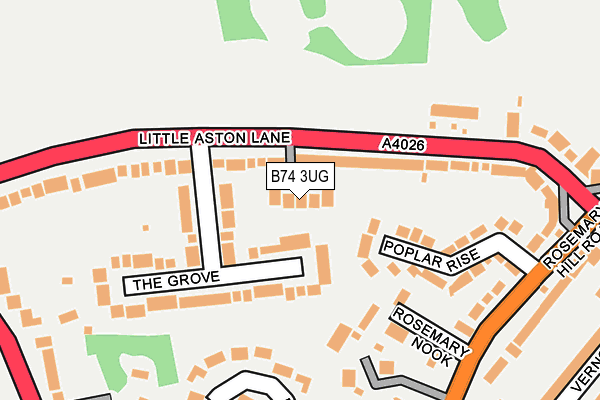 B74 3UG map - OS OpenMap – Local (Ordnance Survey)