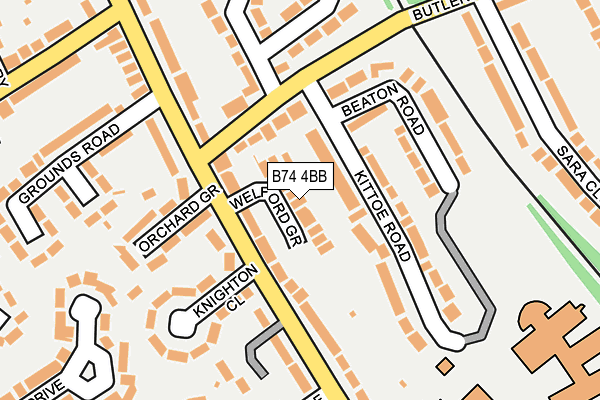 B74 4BB map - OS OpenMap – Local (Ordnance Survey)