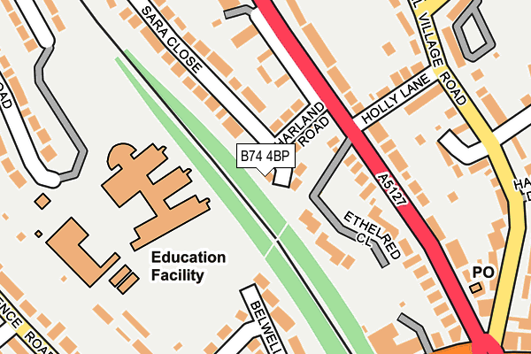 B74 4BP map - OS OpenMap – Local (Ordnance Survey)