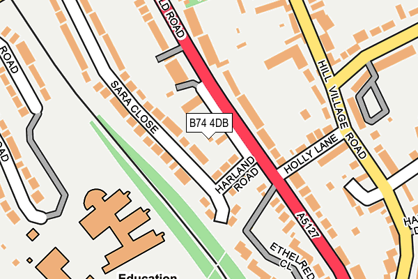 B74 4DB map - OS OpenMap – Local (Ordnance Survey)