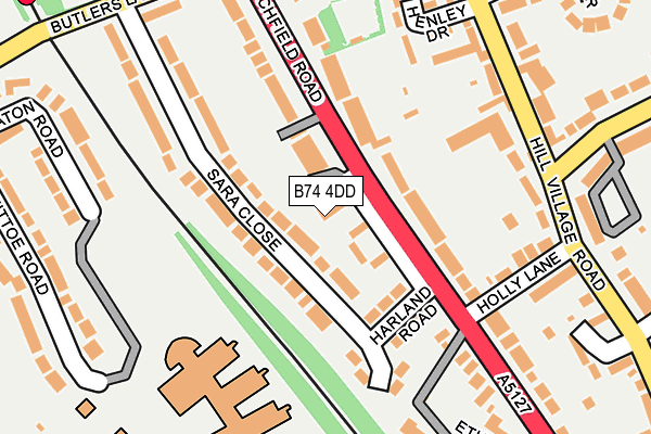 B74 4DD map - OS OpenMap – Local (Ordnance Survey)