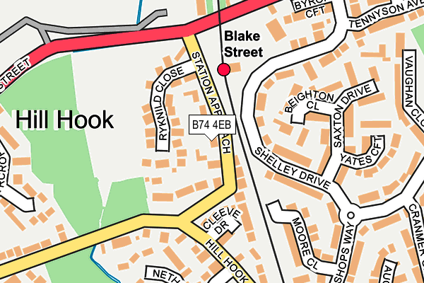 B74 4EB map - OS OpenMap – Local (Ordnance Survey)