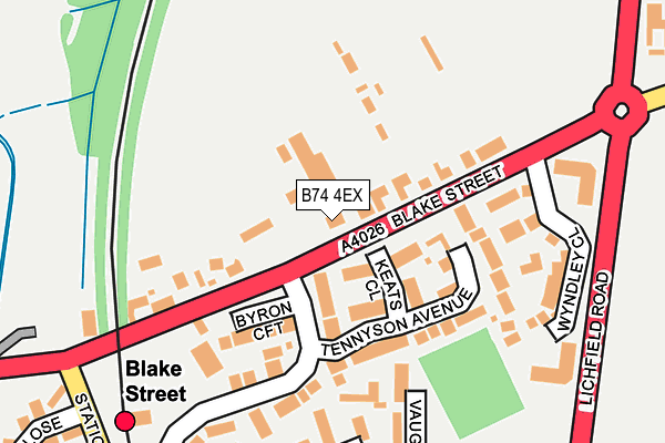 B74 4EX map - OS OpenMap – Local (Ordnance Survey)
