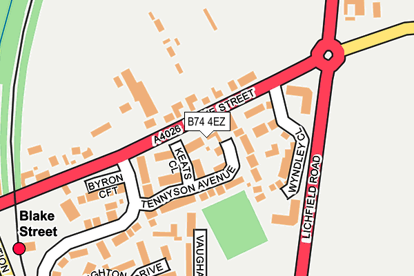B74 4EZ map - OS OpenMap – Local (Ordnance Survey)