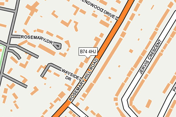B74 4HJ map - OS OpenMap – Local (Ordnance Survey)
