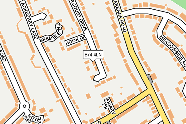 B74 4LN map - OS OpenMap – Local (Ordnance Survey)