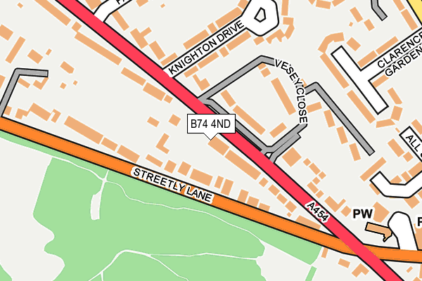 B74 4ND map - OS OpenMap – Local (Ordnance Survey)