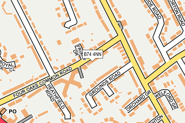 B74 4NN map - OS OpenMap – Local (Ordnance Survey)