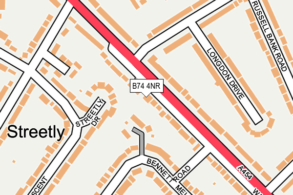 B74 4NR map - OS OpenMap – Local (Ordnance Survey)