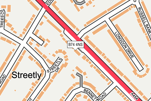 B74 4NS map - OS OpenMap – Local (Ordnance Survey)