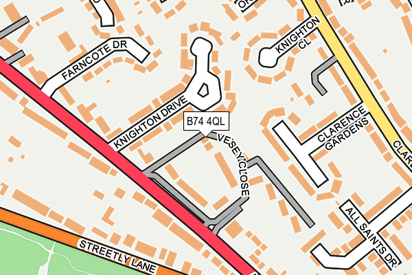 B74 4QL map - OS OpenMap – Local (Ordnance Survey)