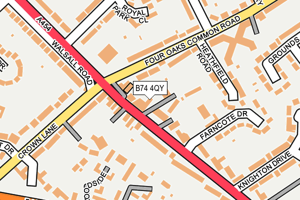 B74 4QY map - OS OpenMap – Local (Ordnance Survey)
