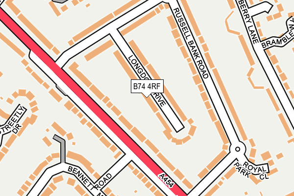 B74 4RF map - OS OpenMap – Local (Ordnance Survey)