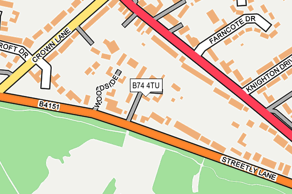 B74 4TU map - OS OpenMap – Local (Ordnance Survey)