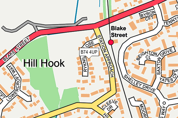 B74 4UP map - OS OpenMap – Local (Ordnance Survey)