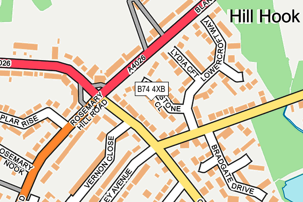 B74 4XB map - OS OpenMap – Local (Ordnance Survey)