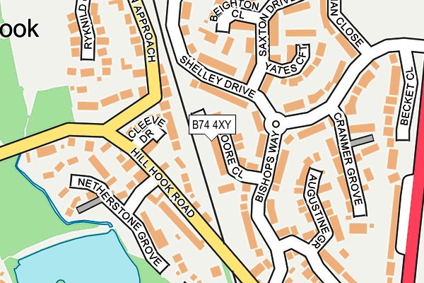B74 4XY map - OS OpenMap – Local (Ordnance Survey)