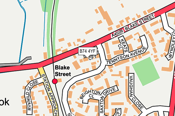 B74 4YF map - OS OpenMap – Local (Ordnance Survey)