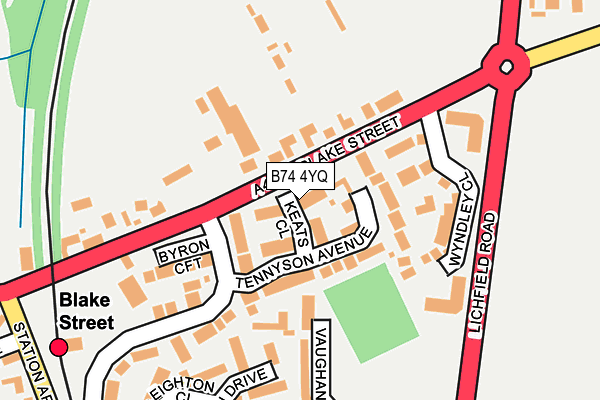 B74 4YQ map - OS OpenMap – Local (Ordnance Survey)