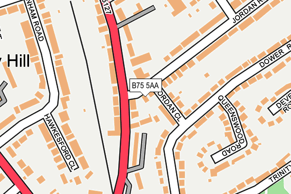 B75 5AA map - OS OpenMap – Local (Ordnance Survey)