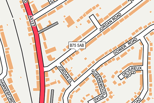 B75 5AB map - OS OpenMap – Local (Ordnance Survey)