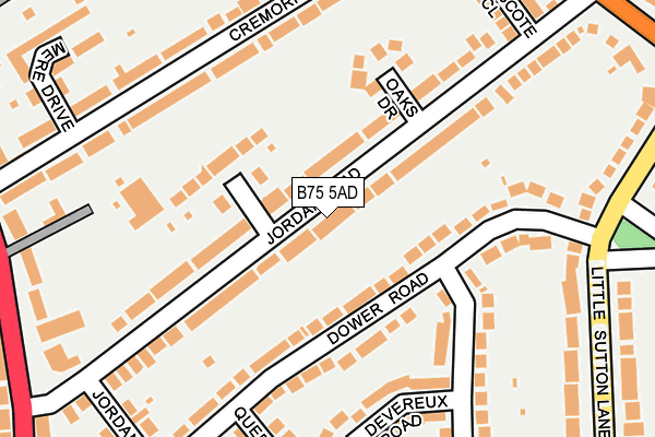 B75 5AD map - OS OpenMap – Local (Ordnance Survey)