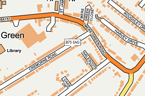 B75 5AG map - OS OpenMap – Local (Ordnance Survey)