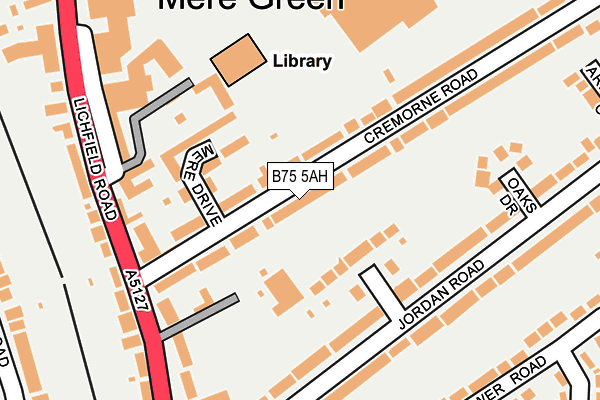 B75 5AH map - OS OpenMap – Local (Ordnance Survey)