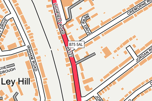 B75 5AL map - OS OpenMap – Local (Ordnance Survey)