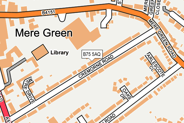 B75 5AQ map - OS OpenMap – Local (Ordnance Survey)