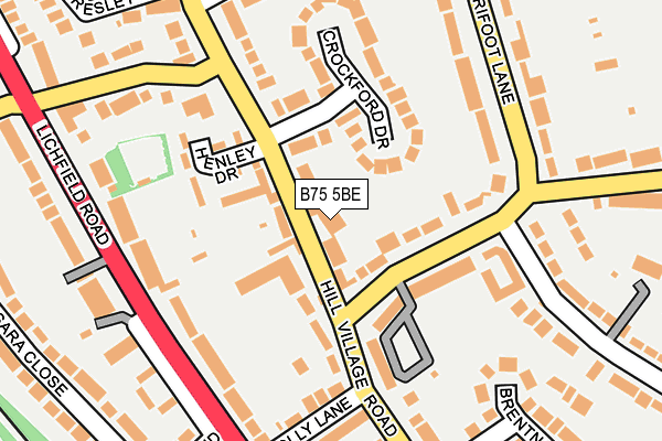 B75 5BE map - OS OpenMap – Local (Ordnance Survey)