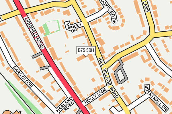 B75 5BH map - OS OpenMap – Local (Ordnance Survey)