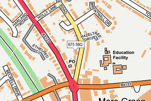 B75 5BQ map - OS OpenMap – Local (Ordnance Survey)